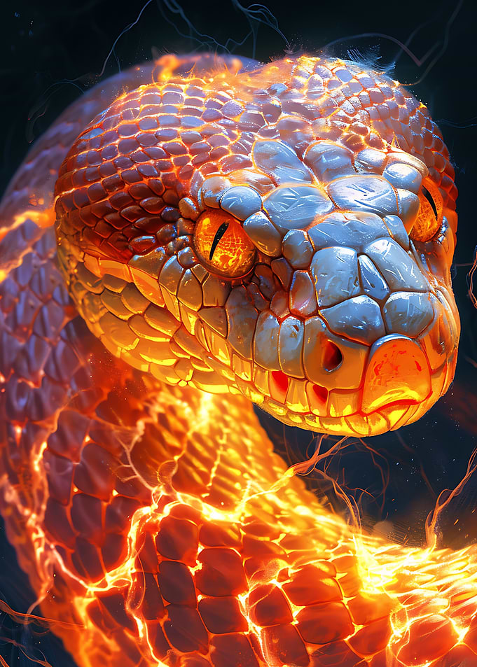 Fiery Snake Portrait