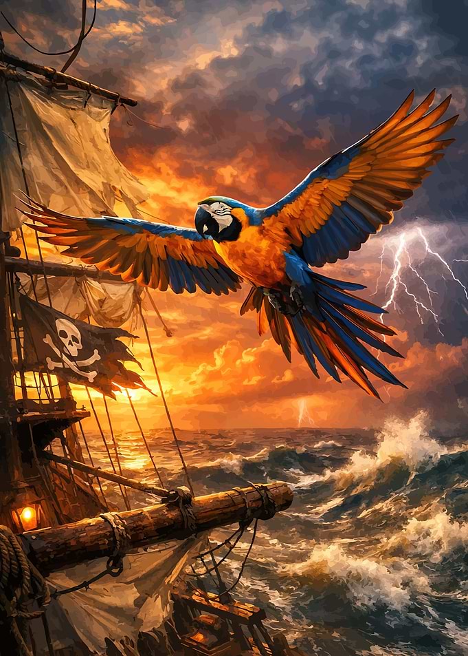 Pirate Ship Parrot Storm