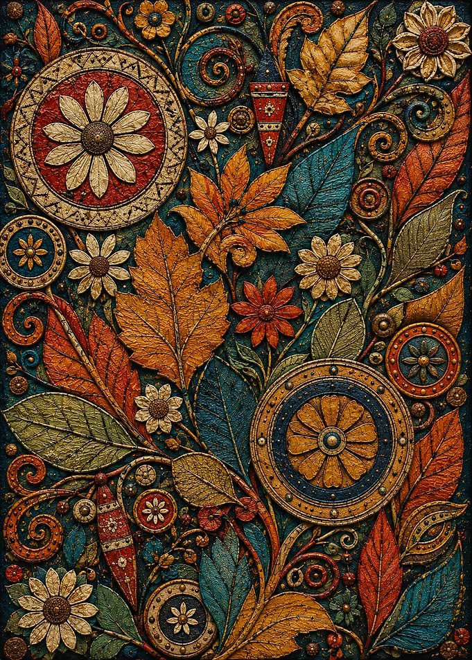 Intricate Floral and Leaf Pattern