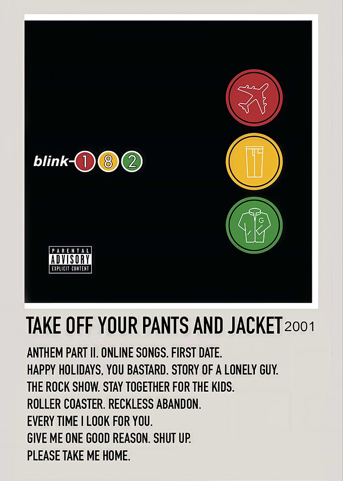 Blink-182 Take Off Your Pants and Jacket Album Art