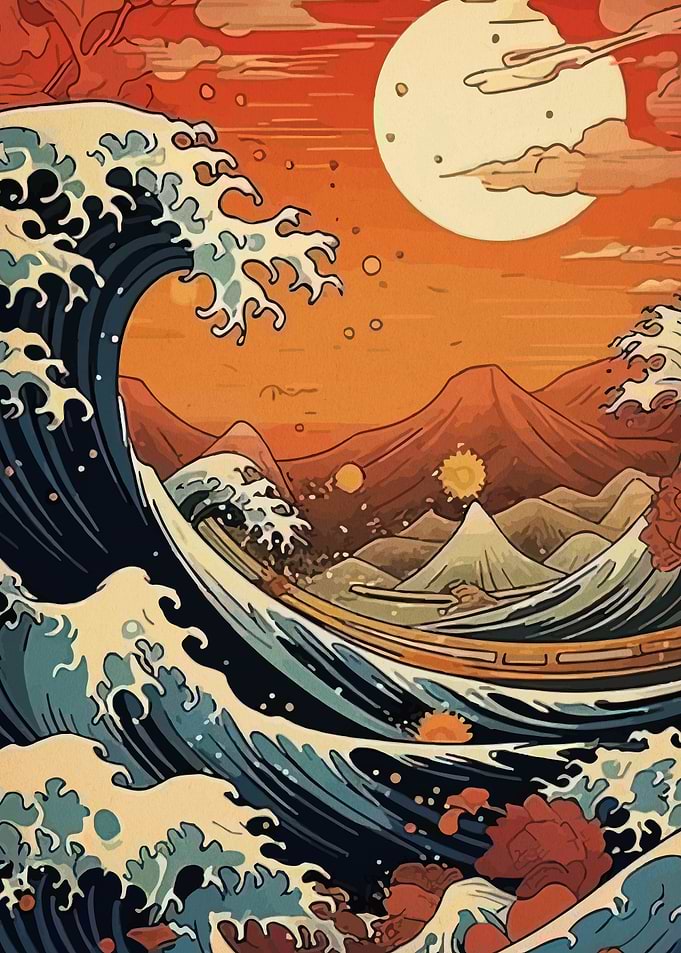 Great Wave with Mount Fuji
