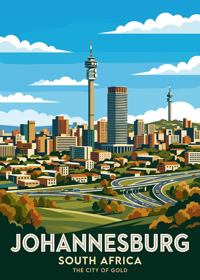 Johannesburg Cityscape Poster