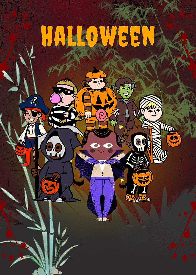 Halloween Kids in Costumes