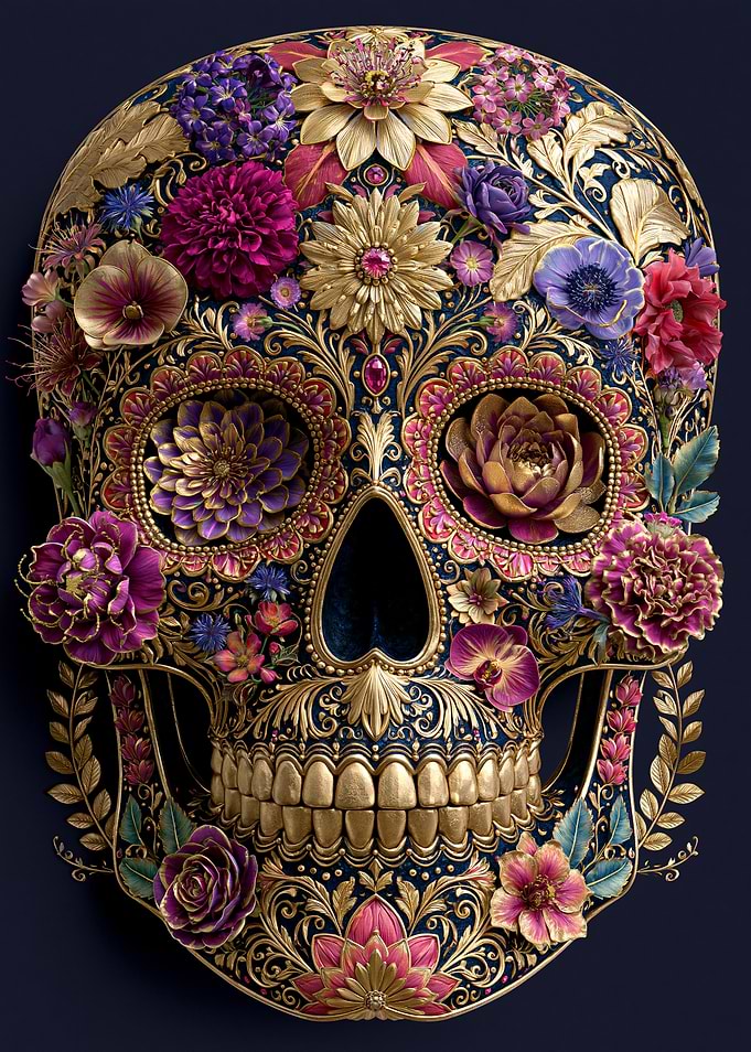 Ornate Floral Skull