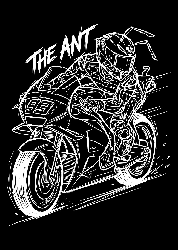 marquez Motorcyclist Ant Character