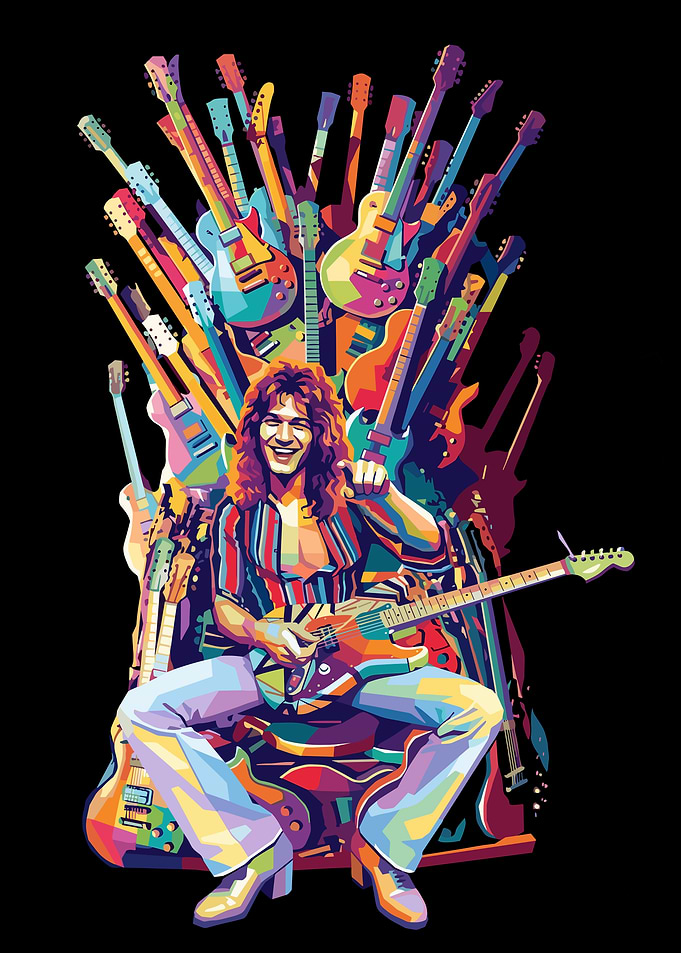 Eddie Van Halen on Guitar Throne