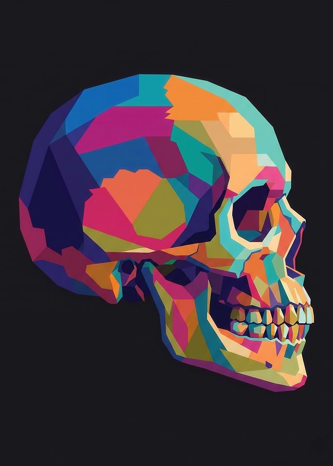 Colorful Geometric Skull