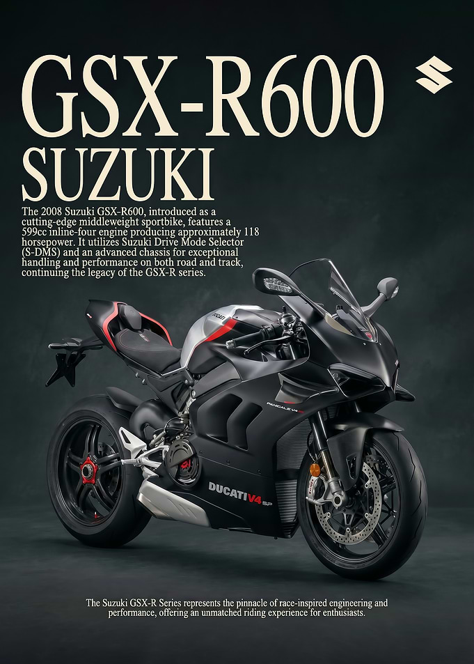 sleek Suzuki GSX-R600 Sportbike poster