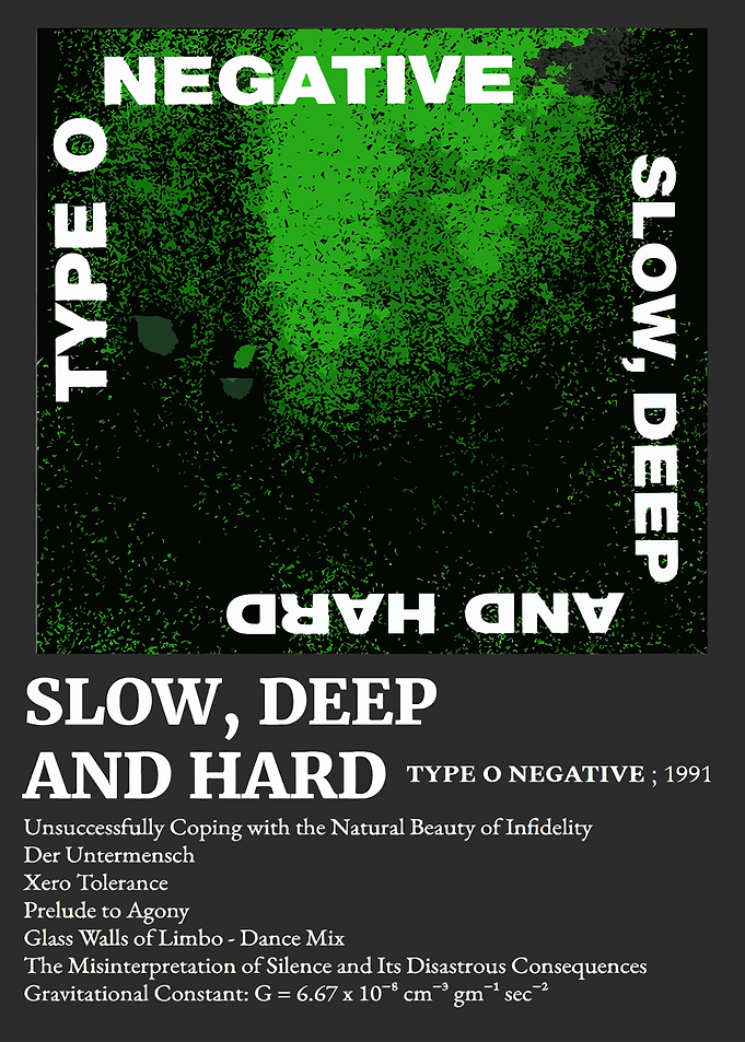 Type O Negative Slow, Deep and Hard Album Art