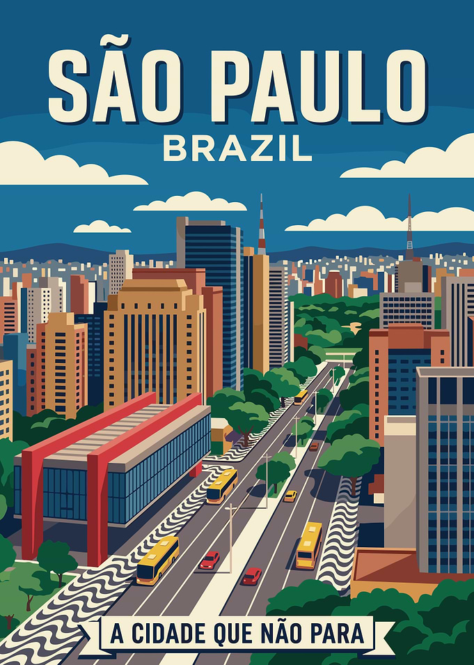 Sao Paulo Cityscape Poster
