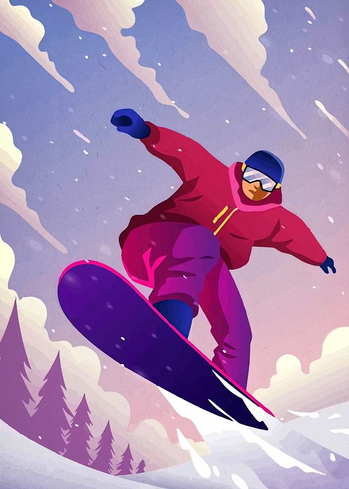 Snowboarder in Action