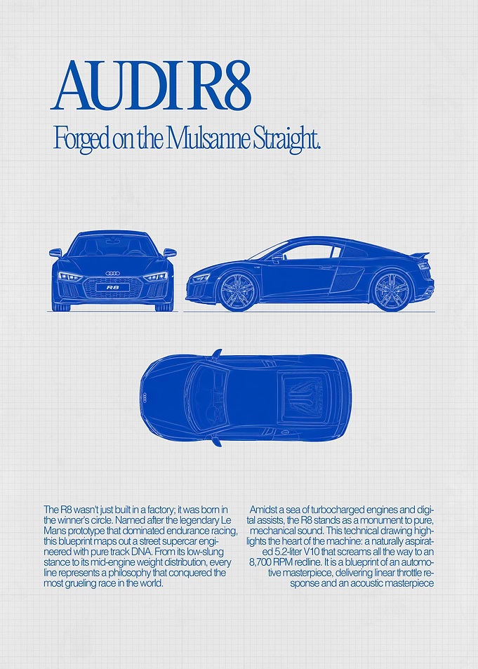 Audi R8Minimal Blueprint