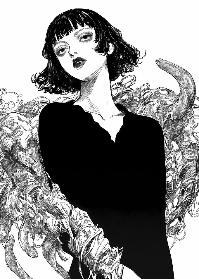 Gothic Woman with Tentacles