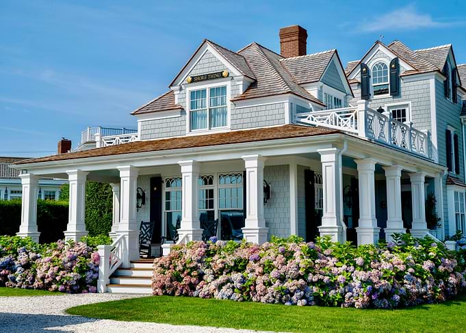 Elegant Beach House with Hydrangeas
