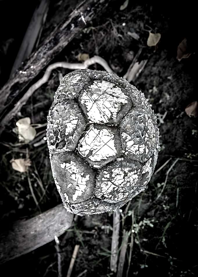 Worn Soccer Ball in Nature