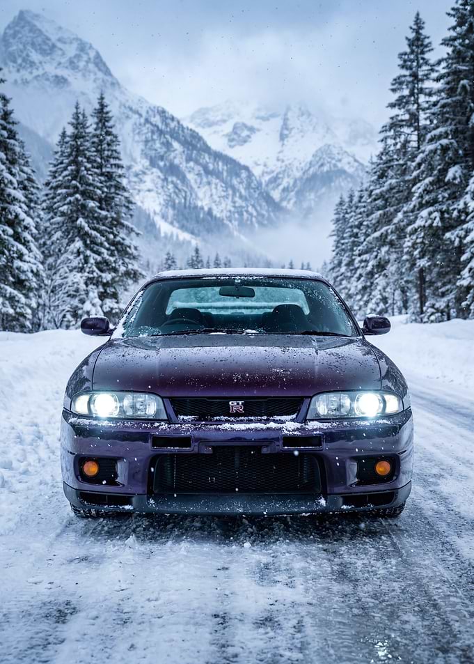 Nissan Skyline GT-R R33 in Snowy Mountains