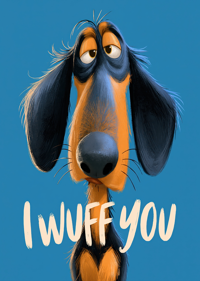 Sad Dog Saying I Wuff You
