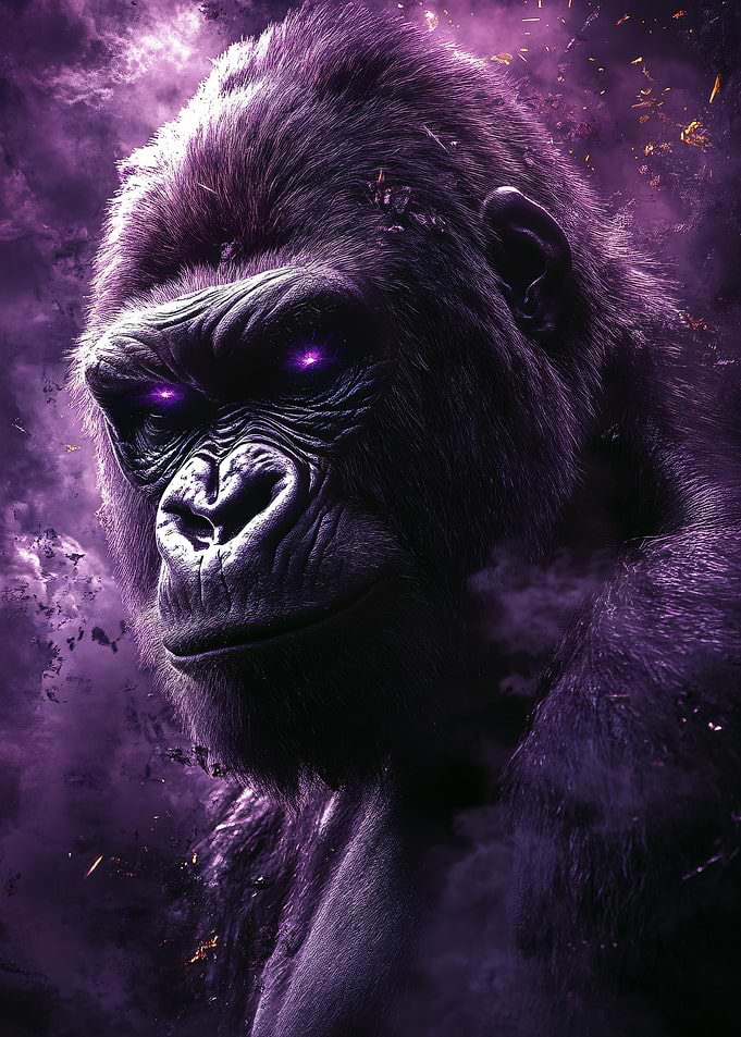 Mystical Gorilla with Glowing Eyes