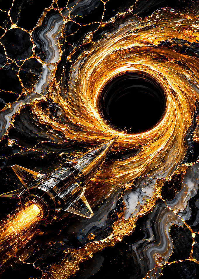 Spaceship approaching a black hole