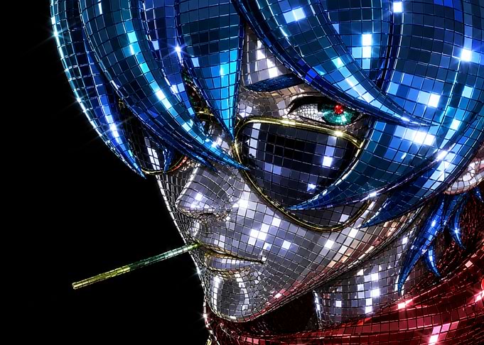 Disco Ball Anime Character with Lollipop