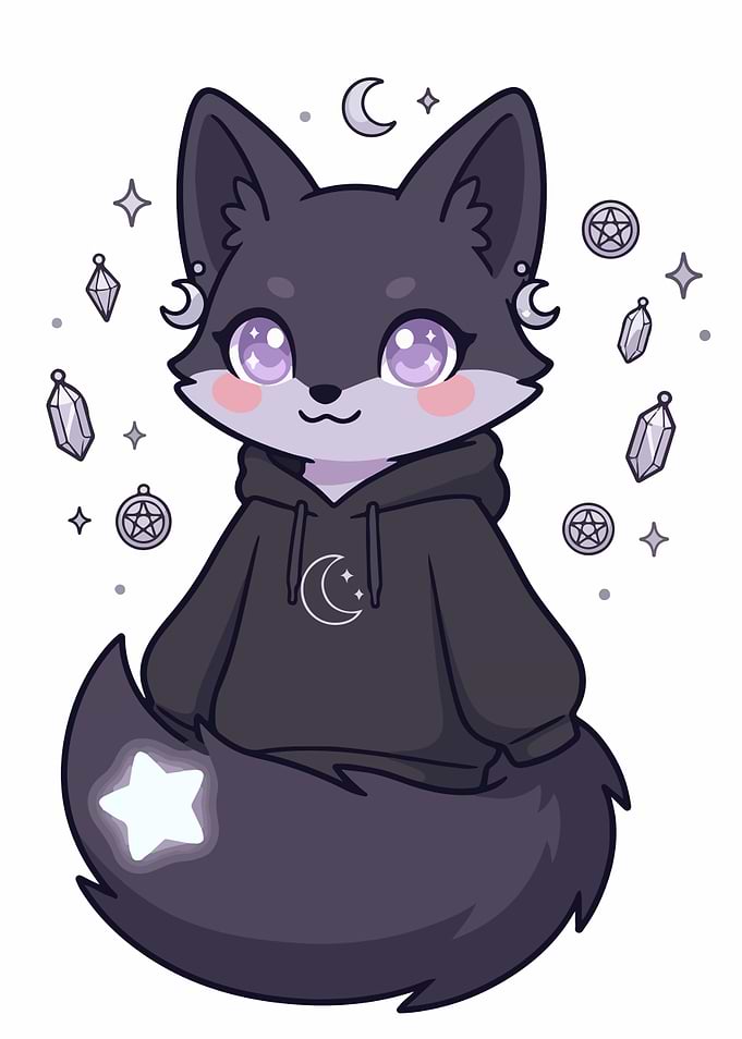 Cute Fox with Celestial Theme