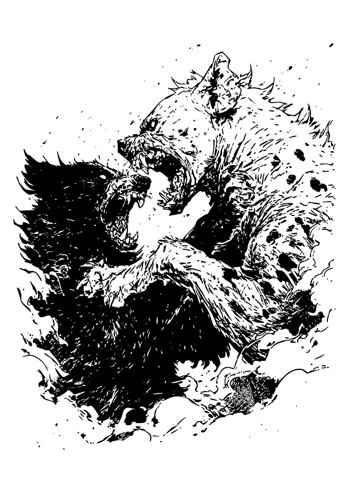 Ferocious Hyenas Fighting