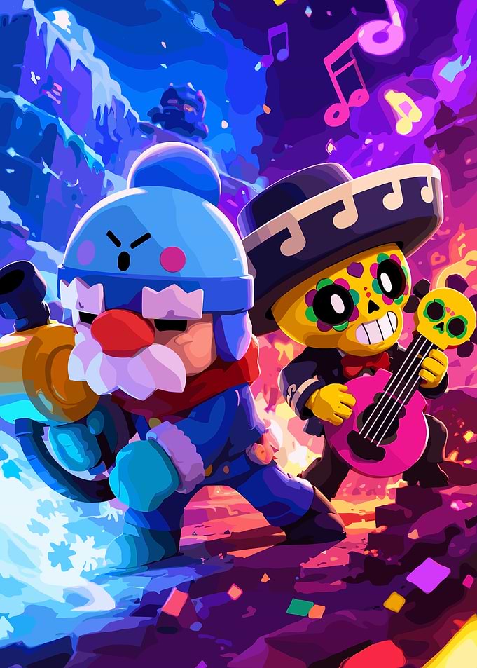 Brawl Stars Characters in Festive Setting