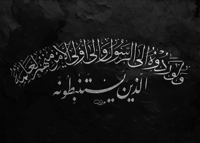 Arabic Calligraphy on Black Background