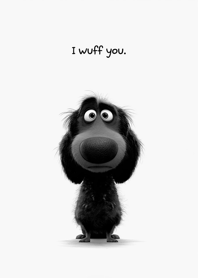 Sad Dog Says I Wuff You