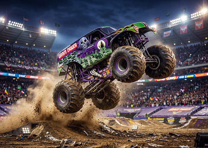Grave Digger Monster Truck Jump