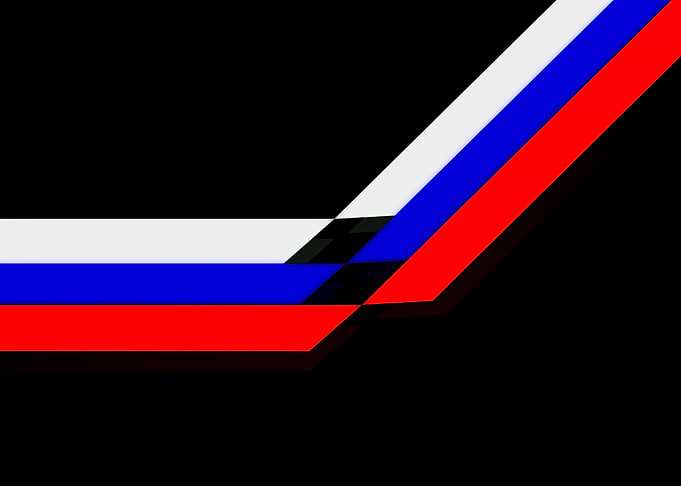Russian Flag Ribbons Abstract