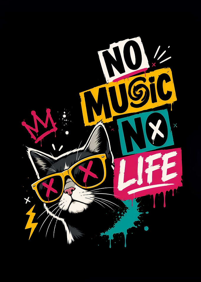 No Music, No Life cool cat