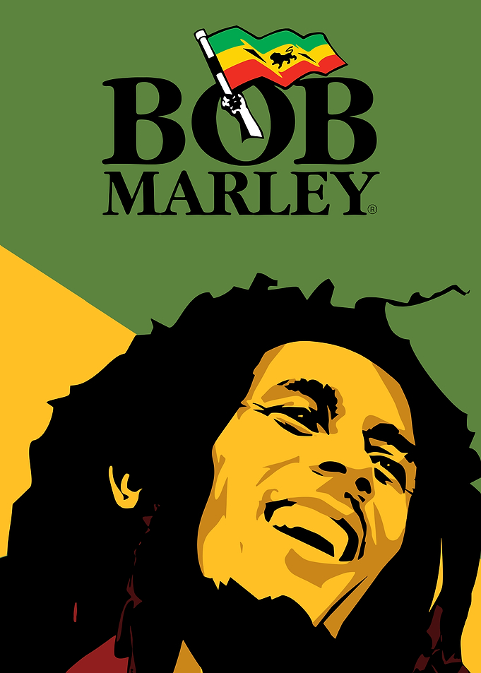 Bob Marley Portrait with Flag