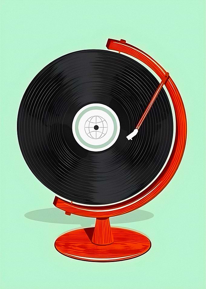 Vinyl Record Globe