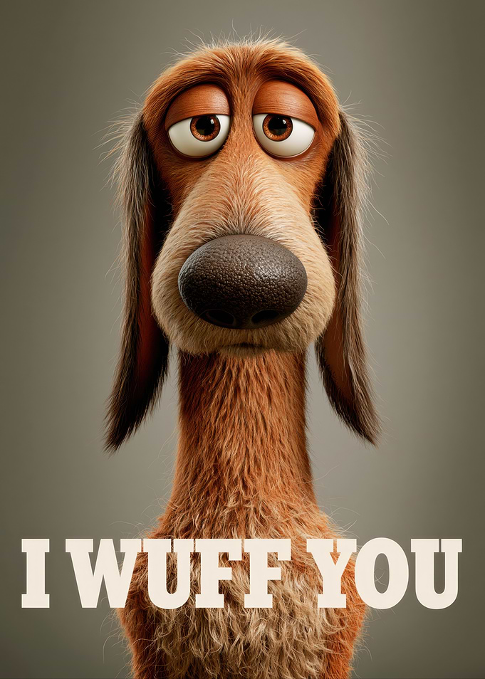 Sad Dog Saying I Wuff You