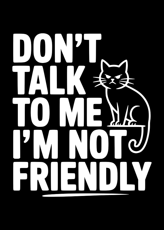 Don't Talk To Me I'm Not Friendly Cat