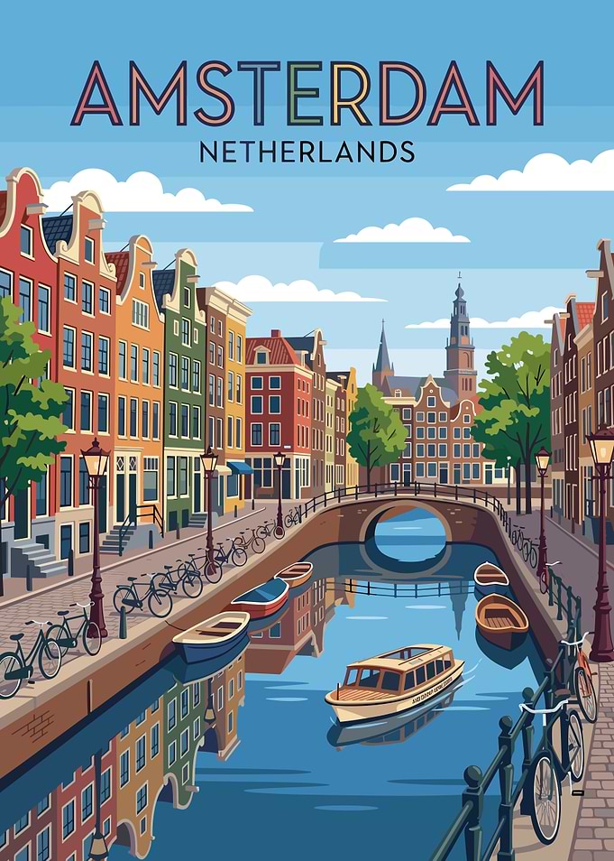 Amsterdam Canal Scene