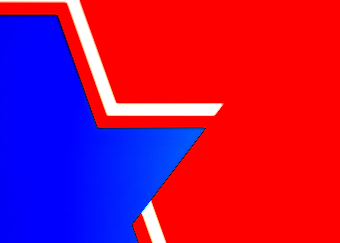 Abstract Red and Blue Star Design
