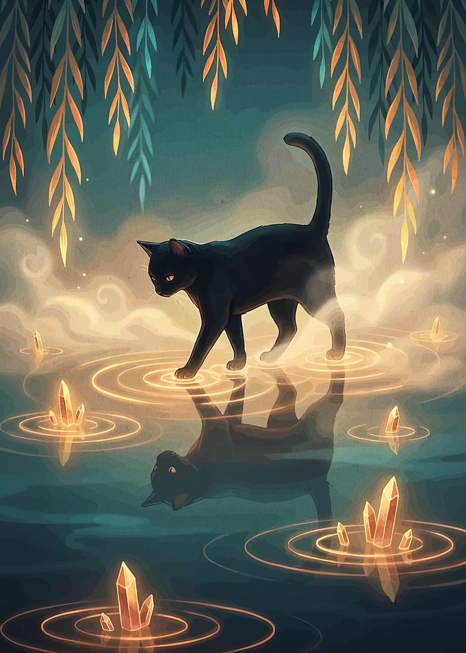 Mystical Black Cat by Crystal Waters