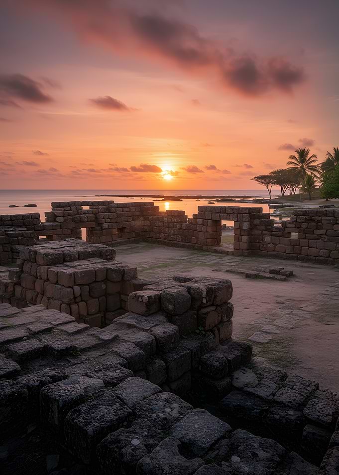 Ancient Ruins at Sunset