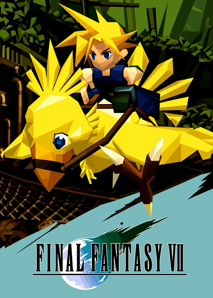 Cloud and Chocobo from Final Fantasy VII