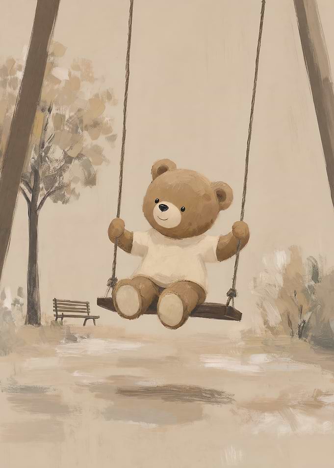 Teddy Bear on a Swing