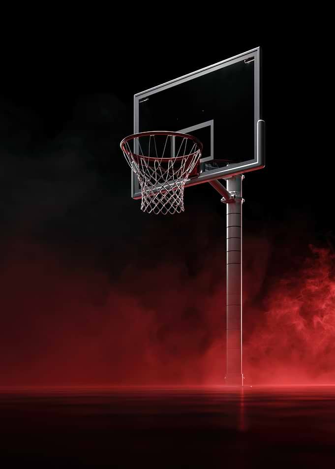 Basketball Hoop with Red Smoke