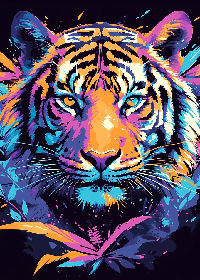 Vibrant Tiger Portrait