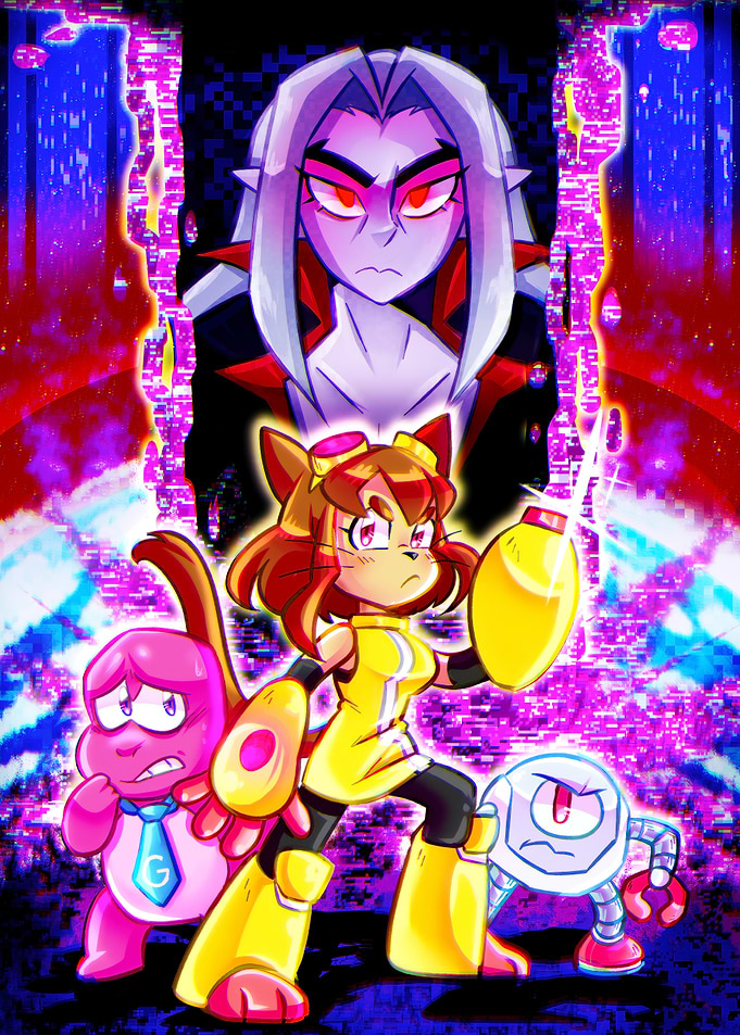 Anime Characters in a Glitchy Digital World