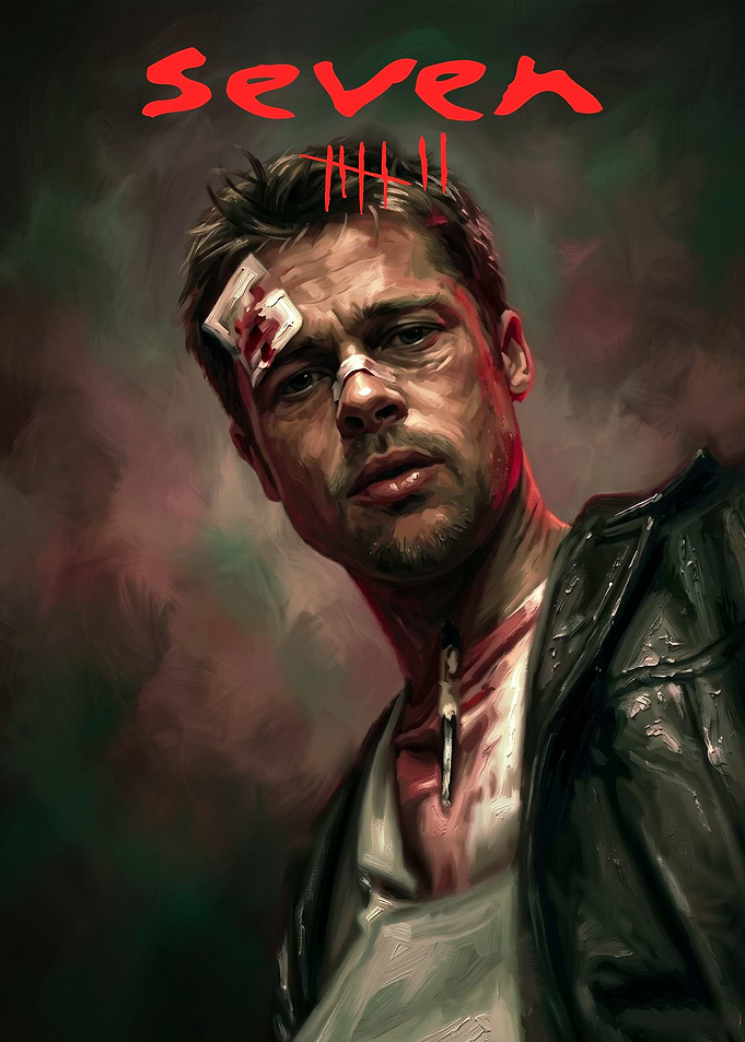 Brad Pitt Seven Movie Poster