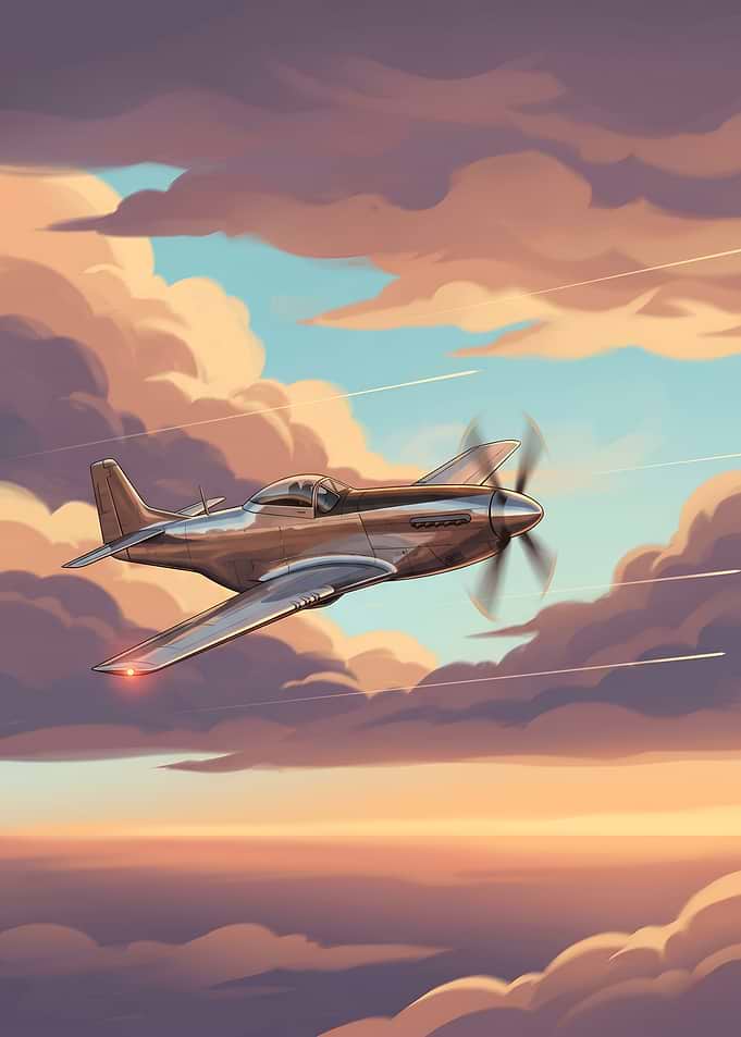 Vintage Fighter in Radiant Light
