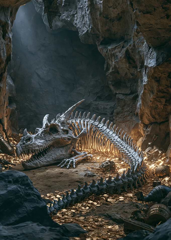 Dragon Skeleton in Treasure Cave