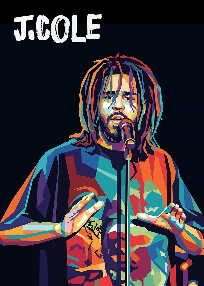 J. Cole Pop Art Portrait