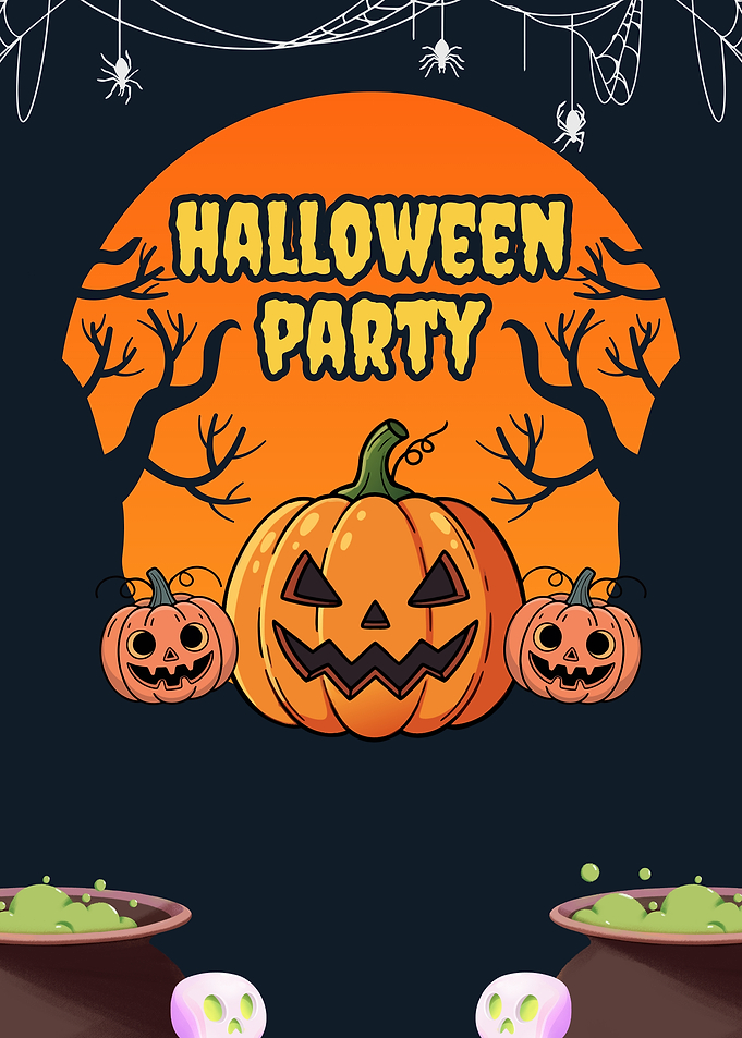 Halloween Party Invitation with Pumpkins